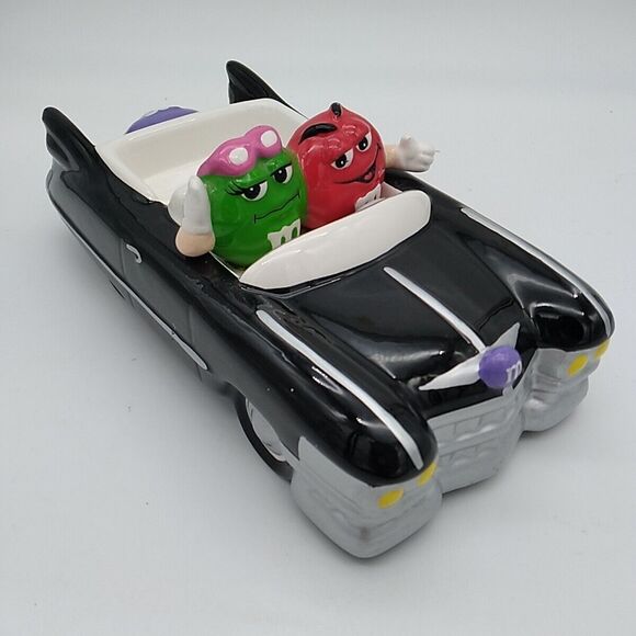 M&M's Rare Black & Silver Classic Cadillac Car Ceramic Candy Dish - 2002 Galerie - Picture 2 of 8